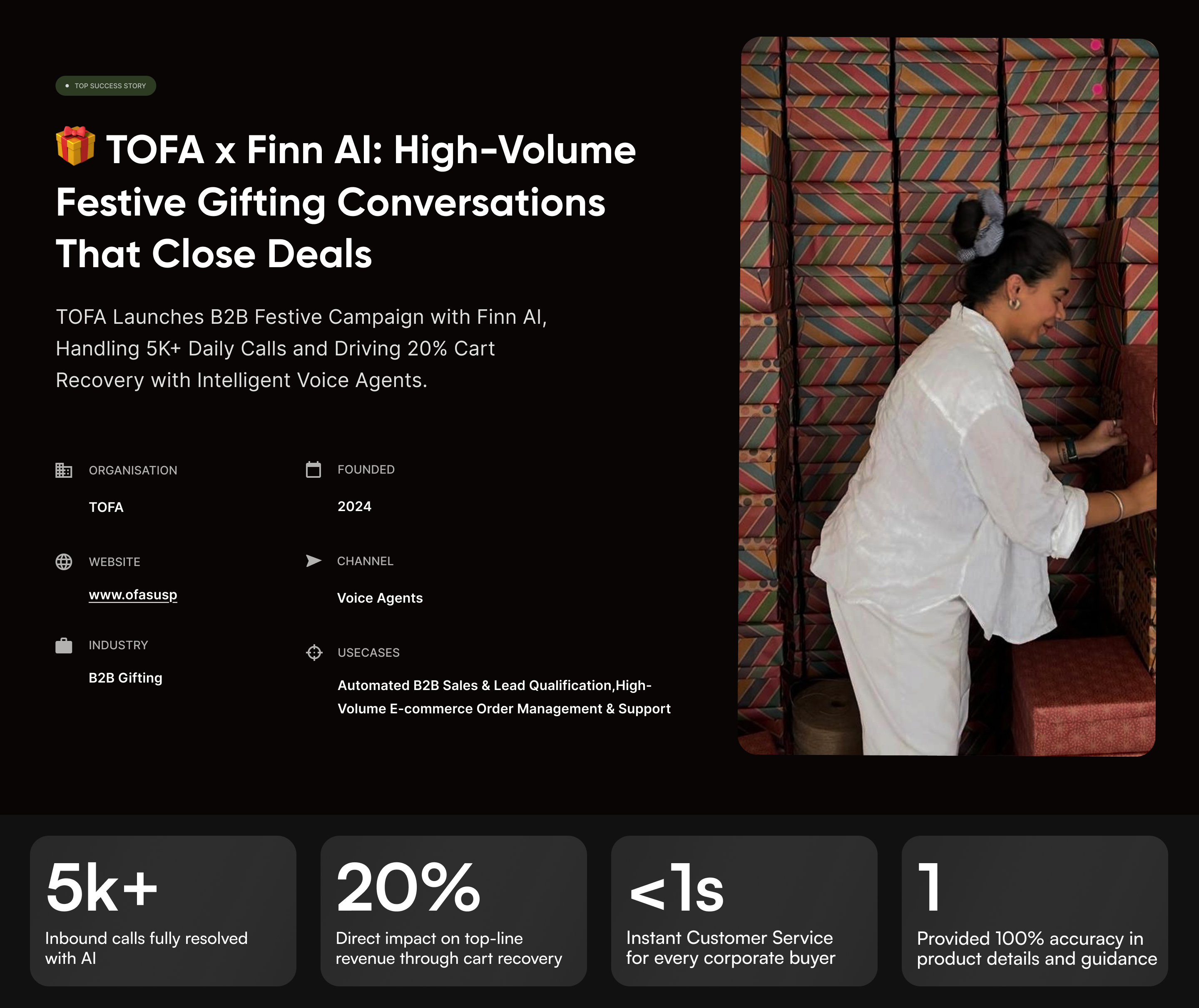 TOFA x Finn AI: High-Volume Festive Gifting Conversations That Close Deals