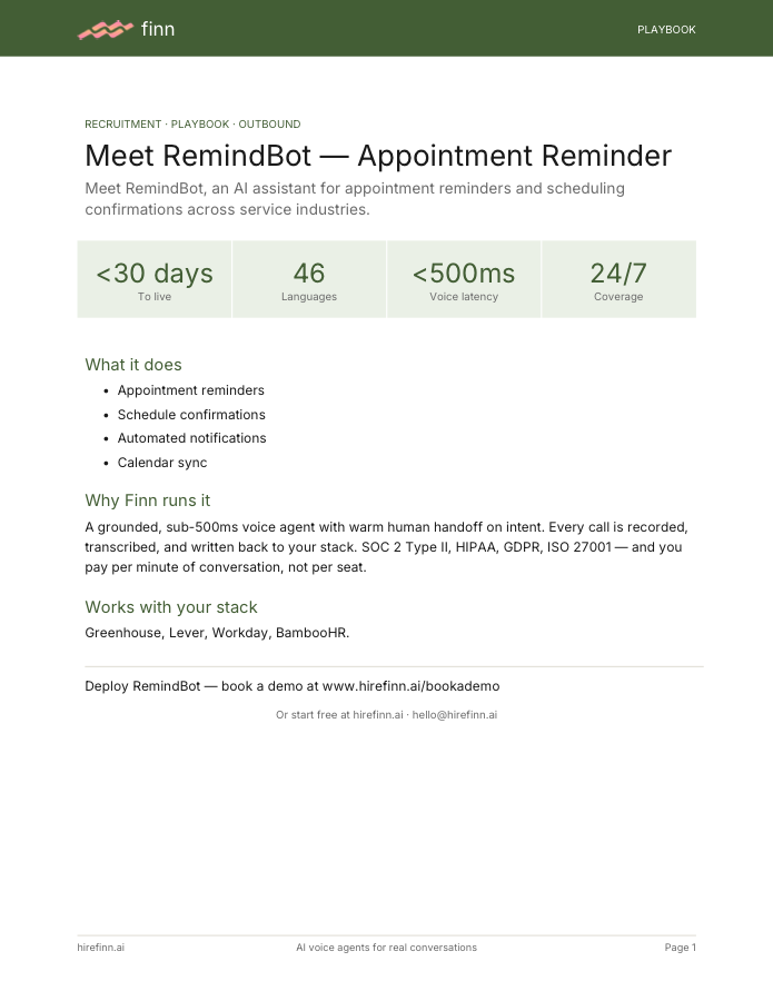 Appointment Reminder — RemindBot (playbook)