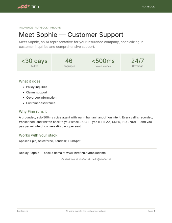 Customer Support — Sophie (playbook)