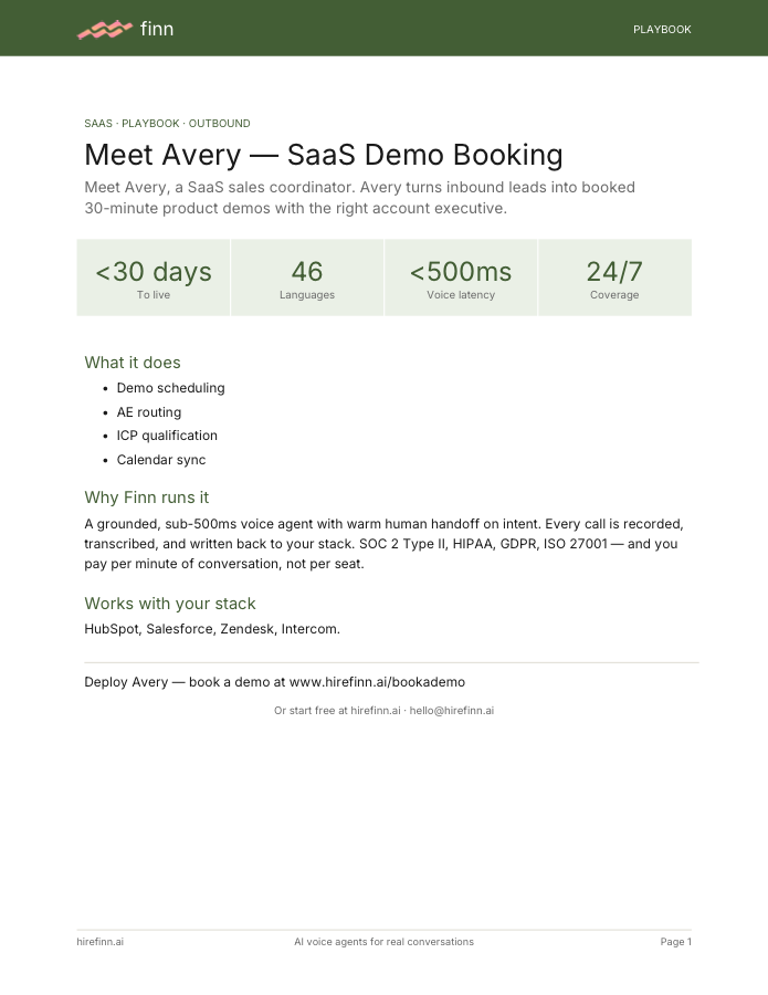 SaaS Demo Booking — Avery (playbook)
