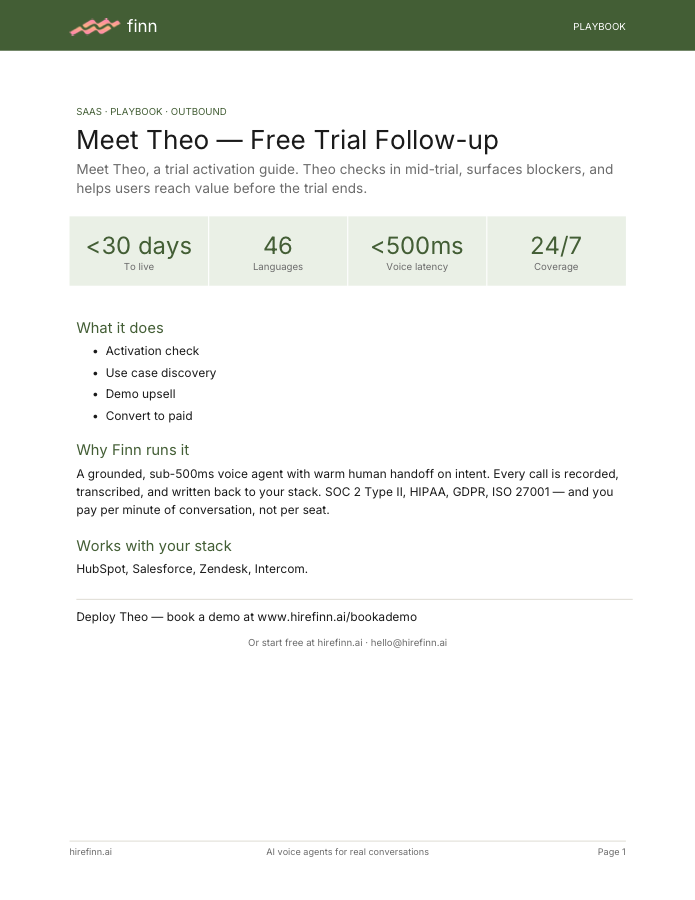 Free Trial Follow-up — Theo (playbook)