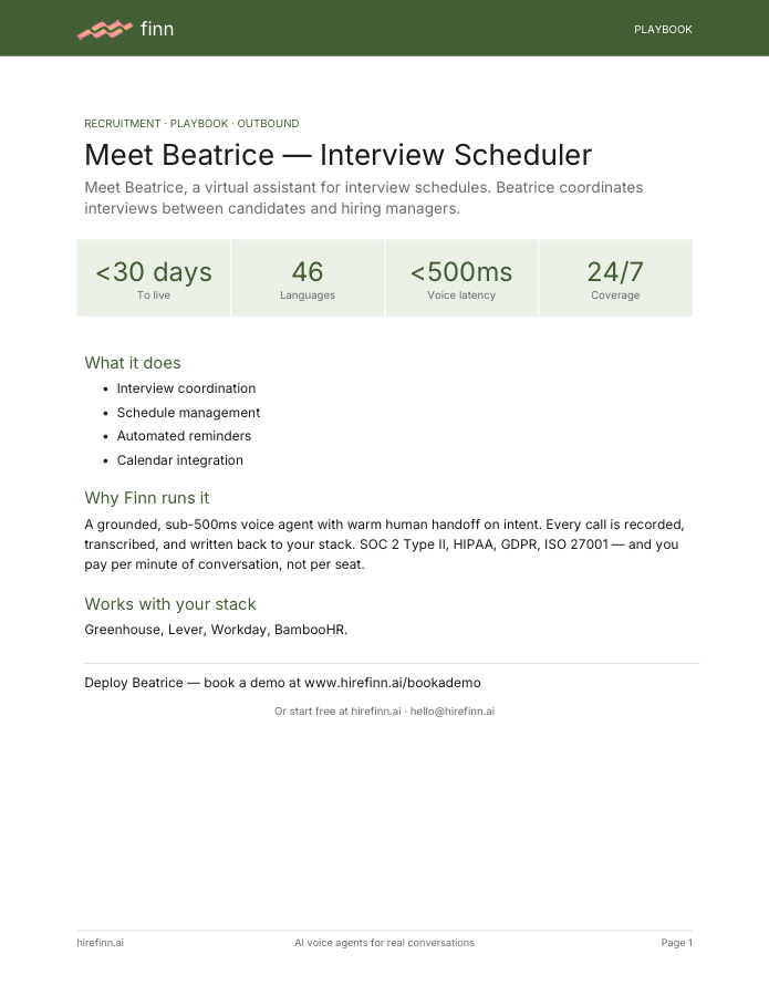 Interview Scheduler — Beatrice (playbook)