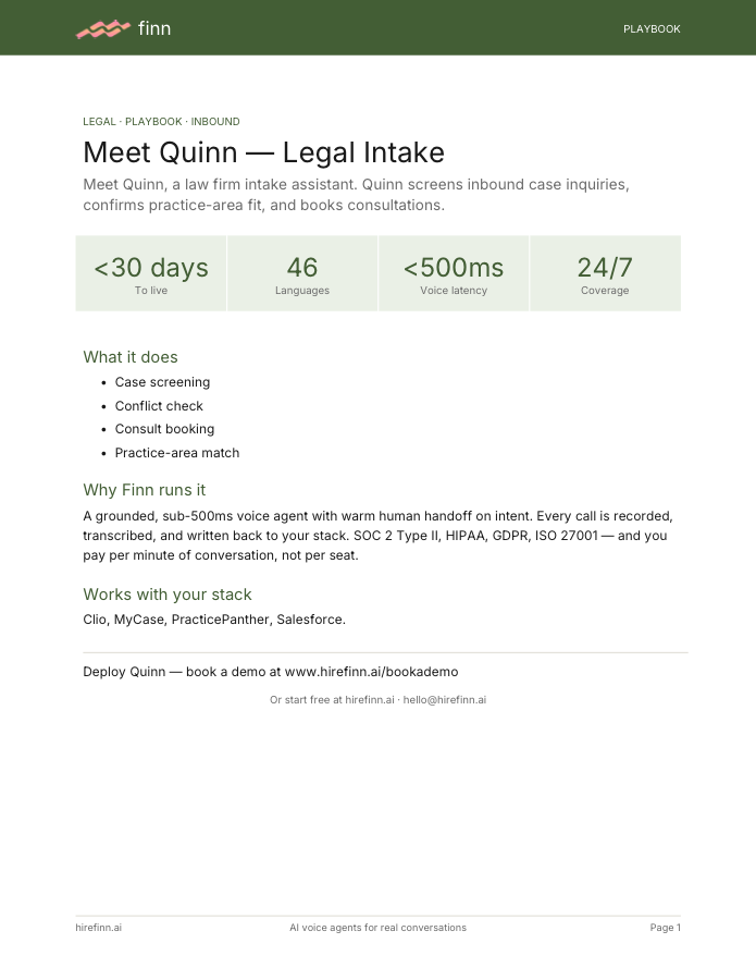 Legal Intake — Quinn (playbook)