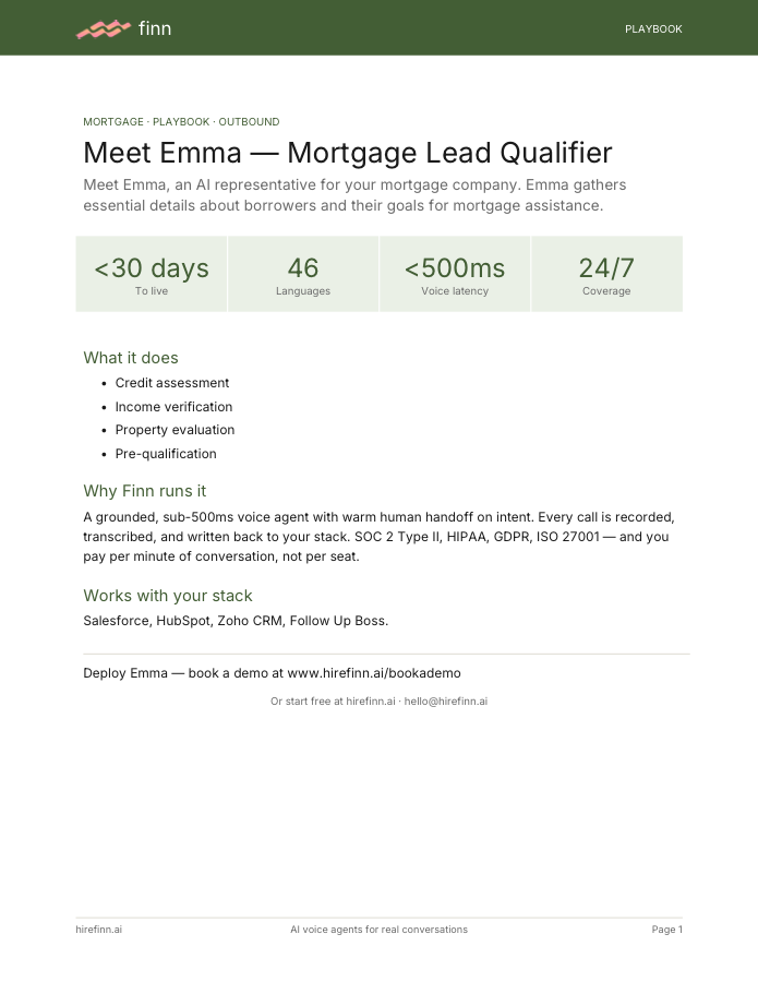 Mortgage Lead Qualifier — Emma (playbook)