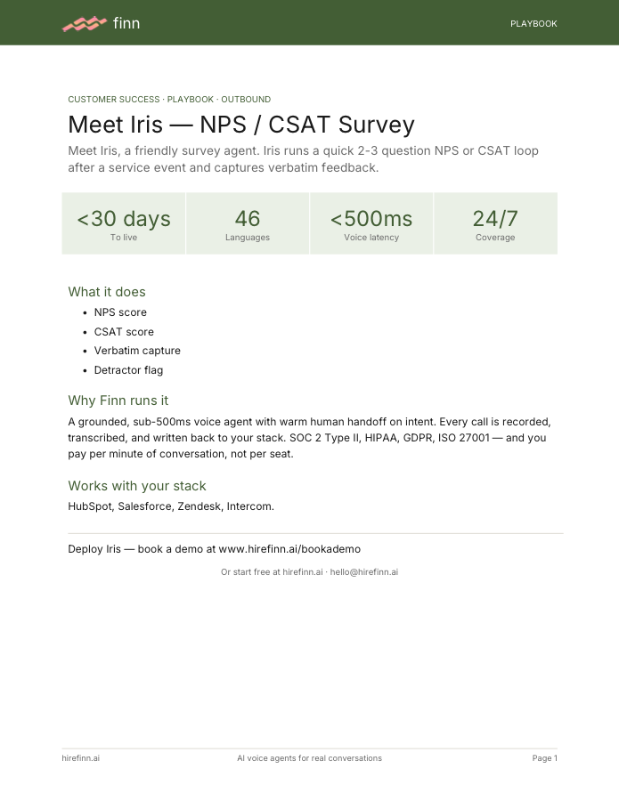 NPS / CSAT Survey — Iris (playbook)