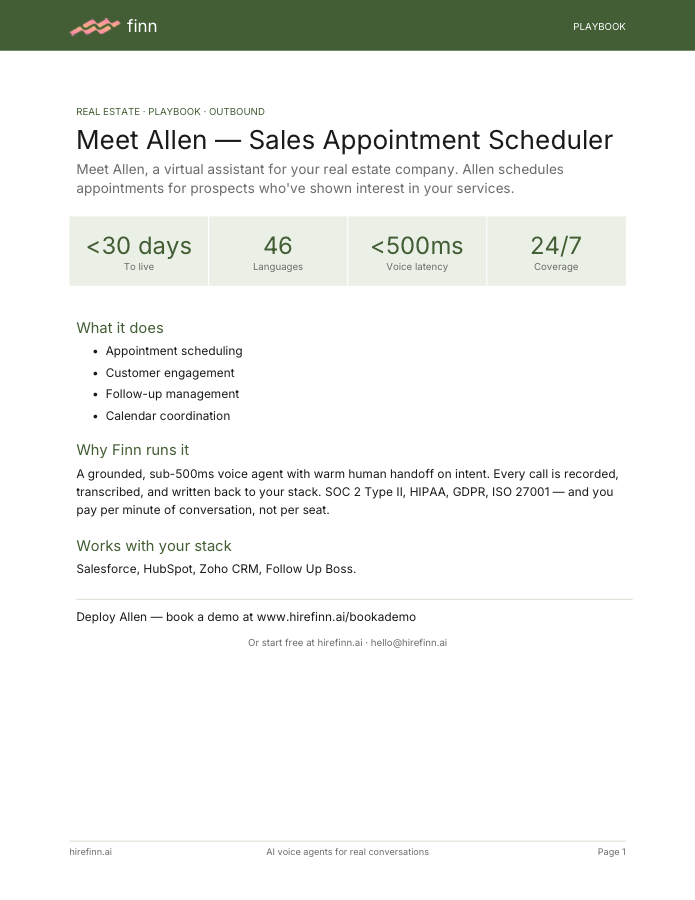Sales Appointment Scheduler — Allen (playbook)