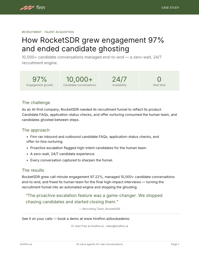 How RocketSDR grew engagement 97% and ended candidate ghosting